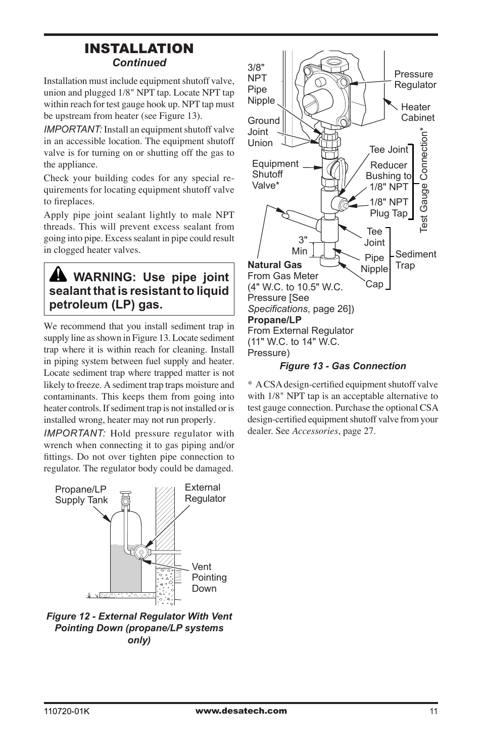 Installation | Desa VN1000BTA User Manual | Page 11 / 28