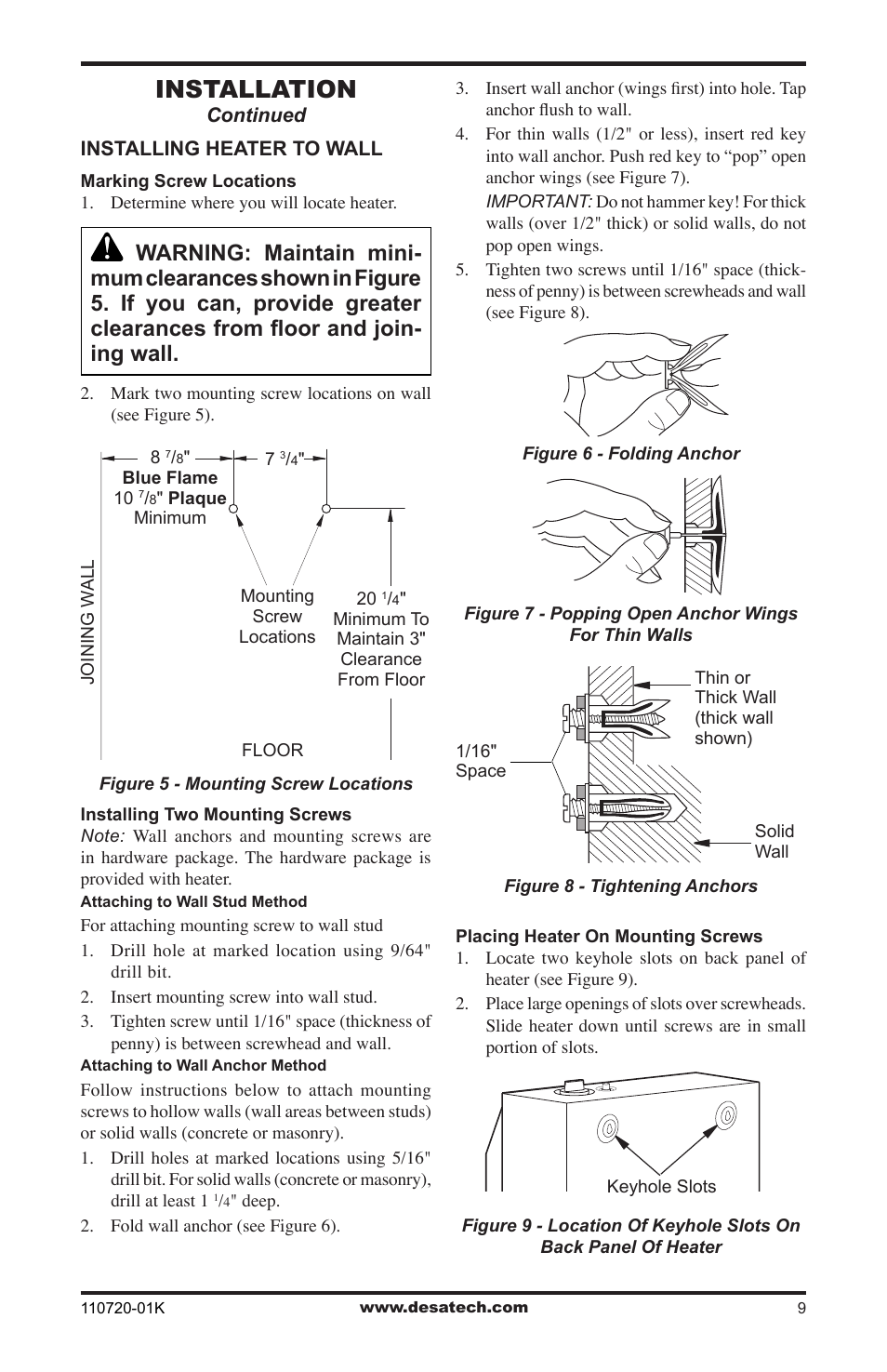 Installation | Desa VN1000BTA User Manual | Page 9 / 28
