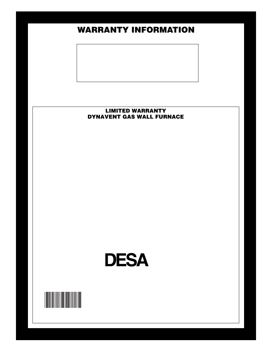 Warranty information | Desa DNV40NB User Manual | Page 30 / 30