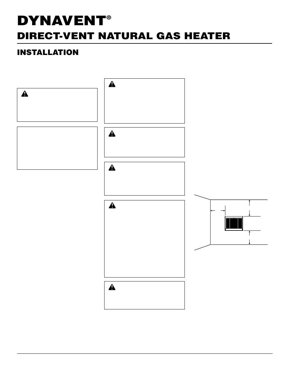 Dynavent, Direct-vent natural gas heater, Installation | Desa DNV40NB User Manual | Page 4 / 30