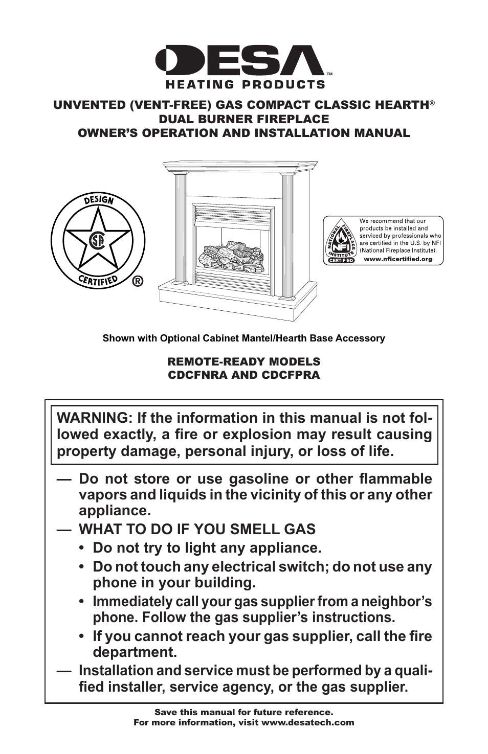 Desa CDCFPRA User Manual | 40 pages