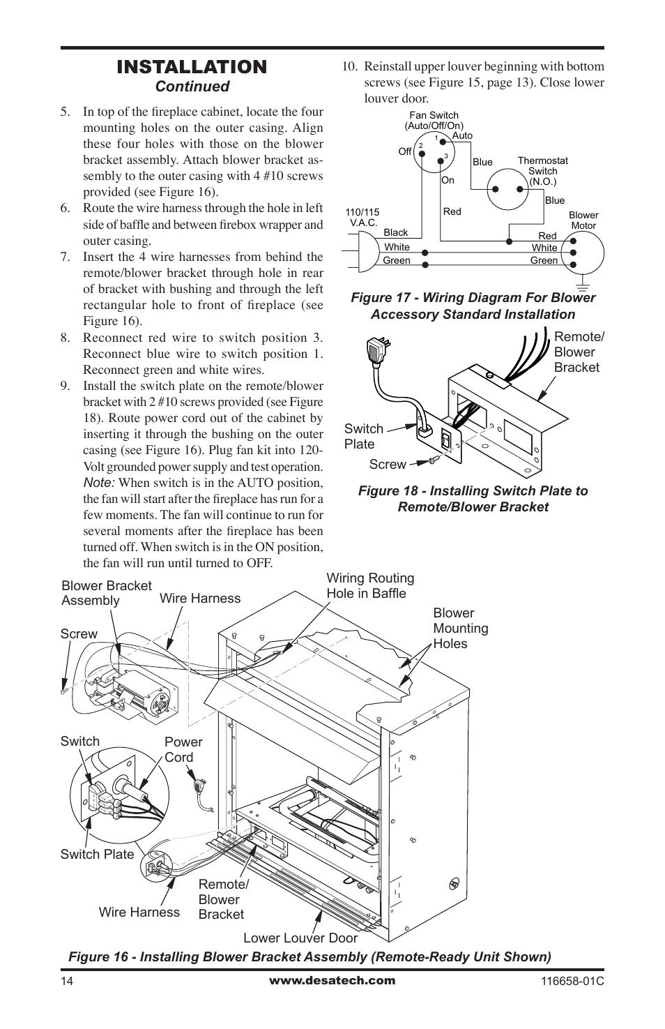 Installation, Continued | Desa CDCFPRA User Manual | Page 14 / 40