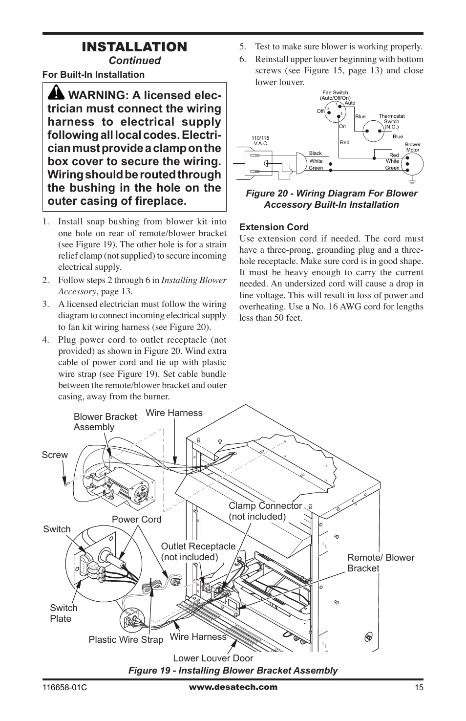 Installation, Continued | Desa CDCFPRA User Manual | Page 15 / 40