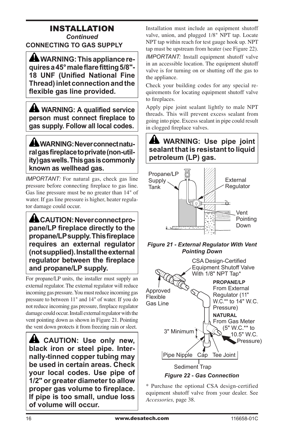 Installation | Desa CDCFPRA User Manual | Page 16 / 40