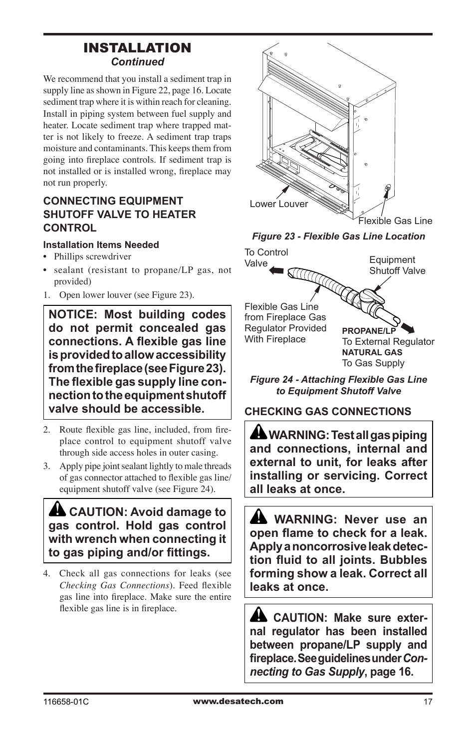 Installation | Desa CDCFPRA User Manual | Page 17 / 40