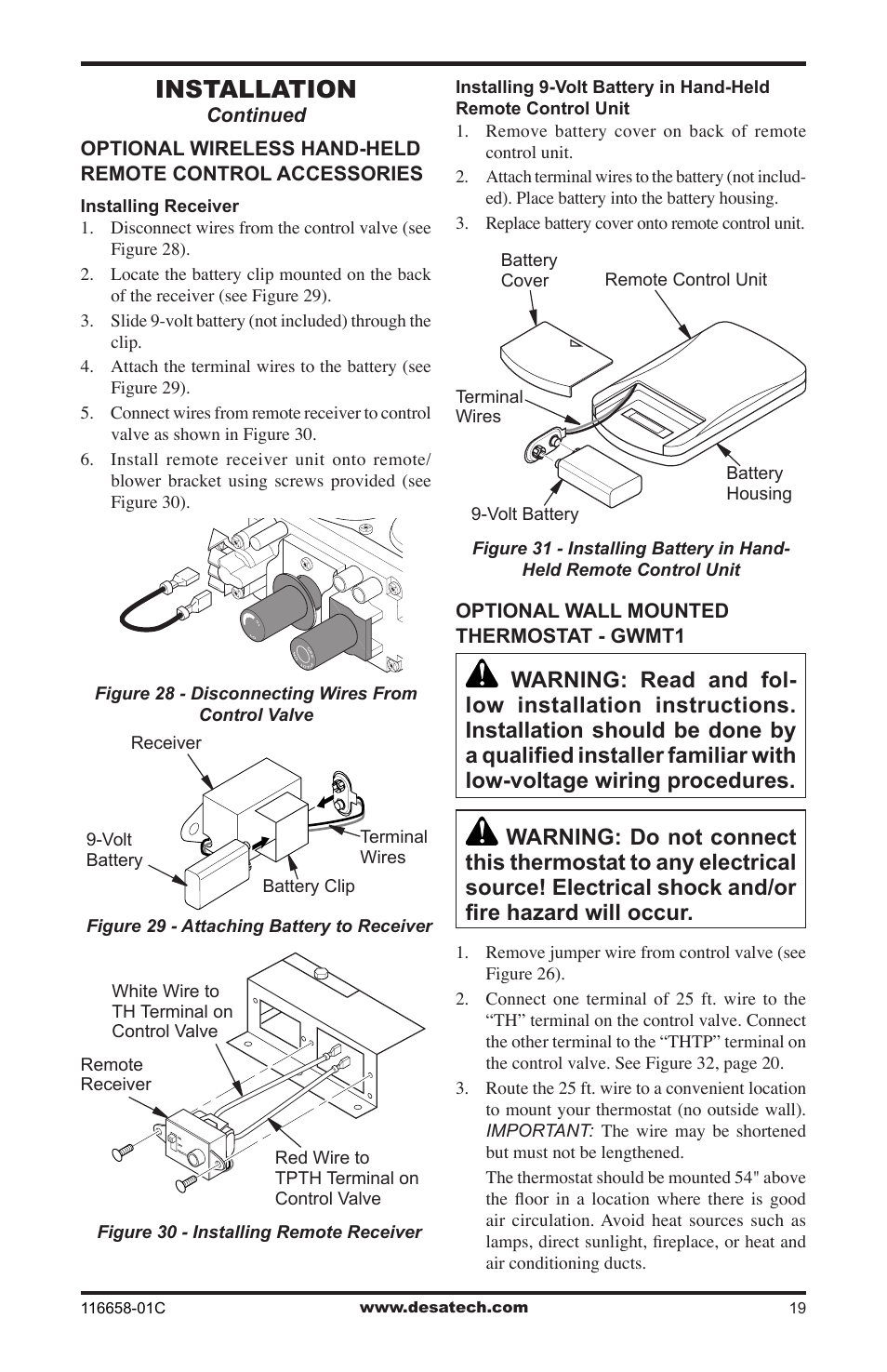 Installation | Desa CDCFPRA User Manual | Page 19 / 40