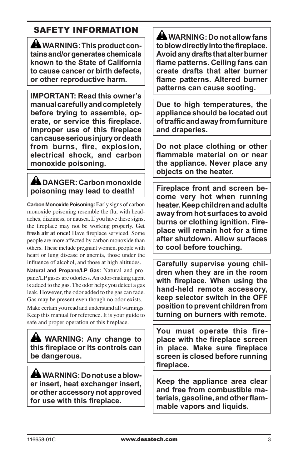 Safety information | Desa CDCFPRA User Manual | Page 3 / 40
