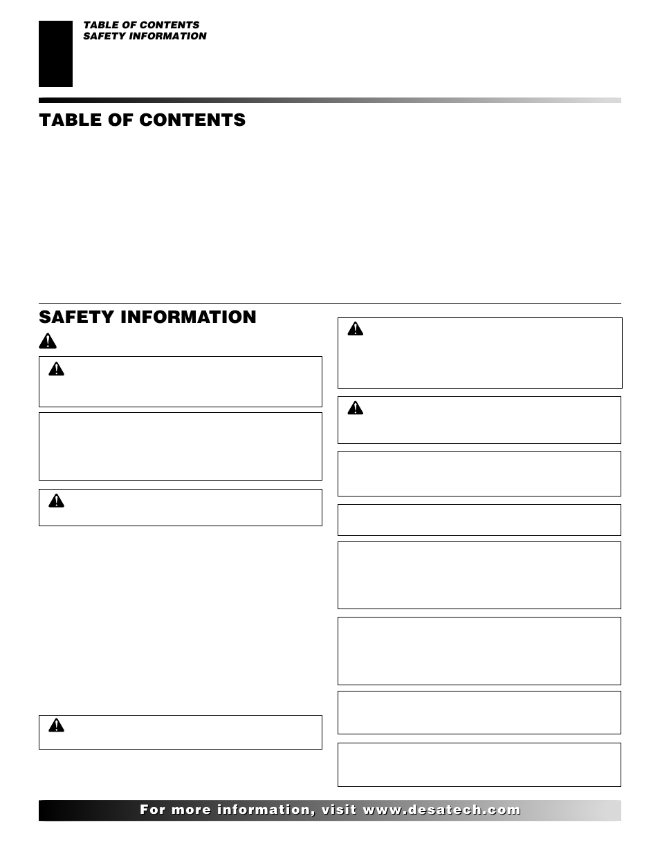 Desa CGEFP33NR User Manual | Page 2 / 44