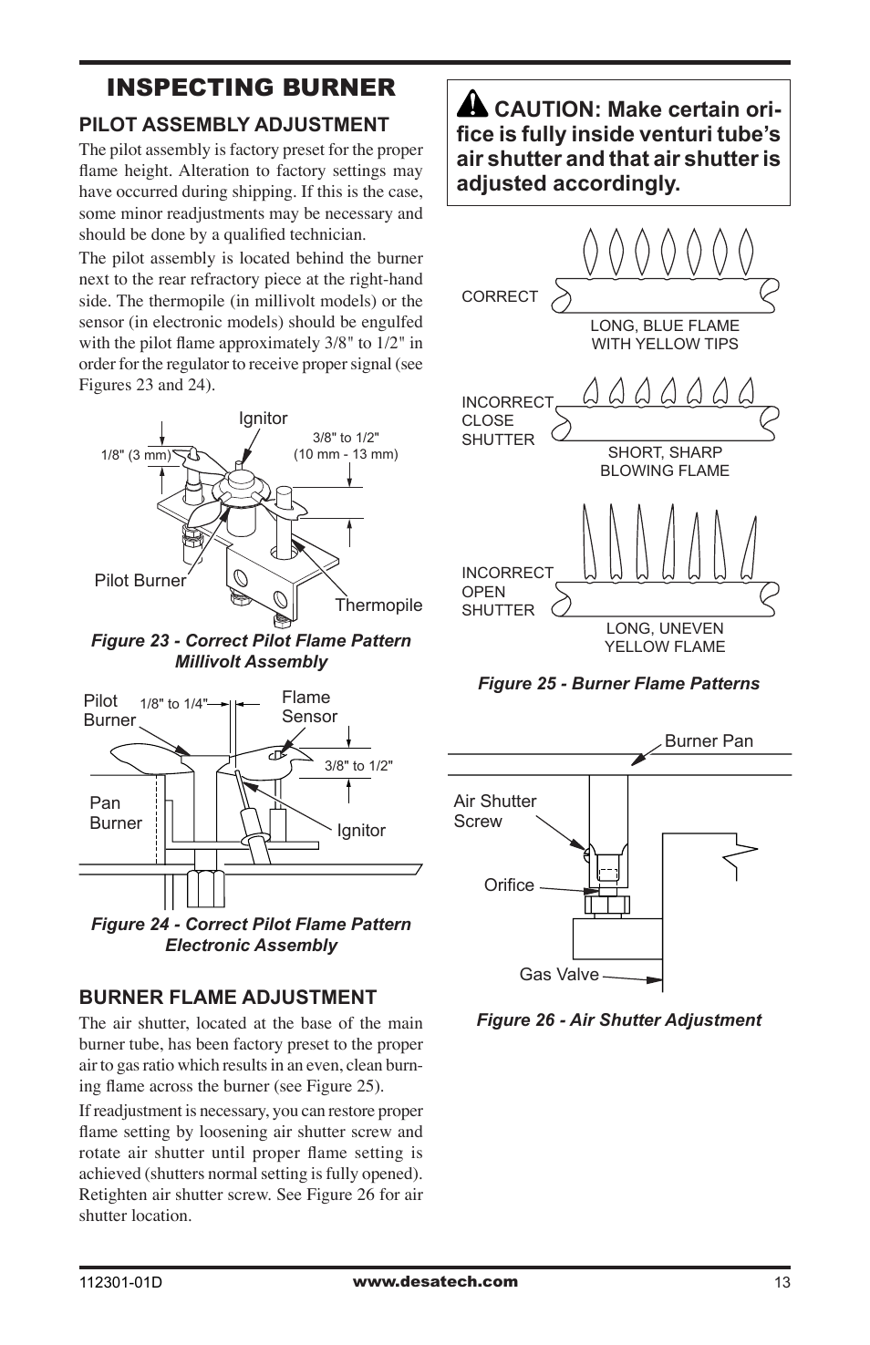 Inspecting burner | Desa GL36CRP User Manual | Page 13 / 20