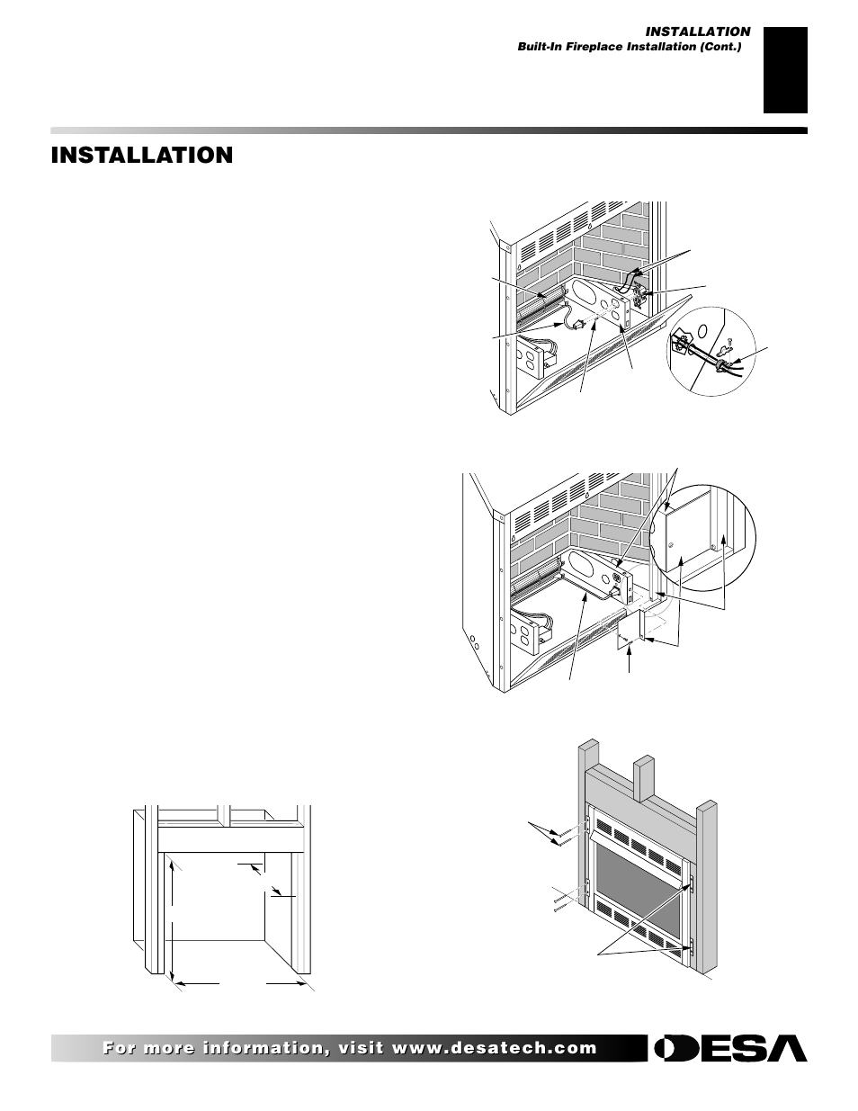 Installation, Continued | Desa VYGF33NRB User Manual | Page 11 / 40