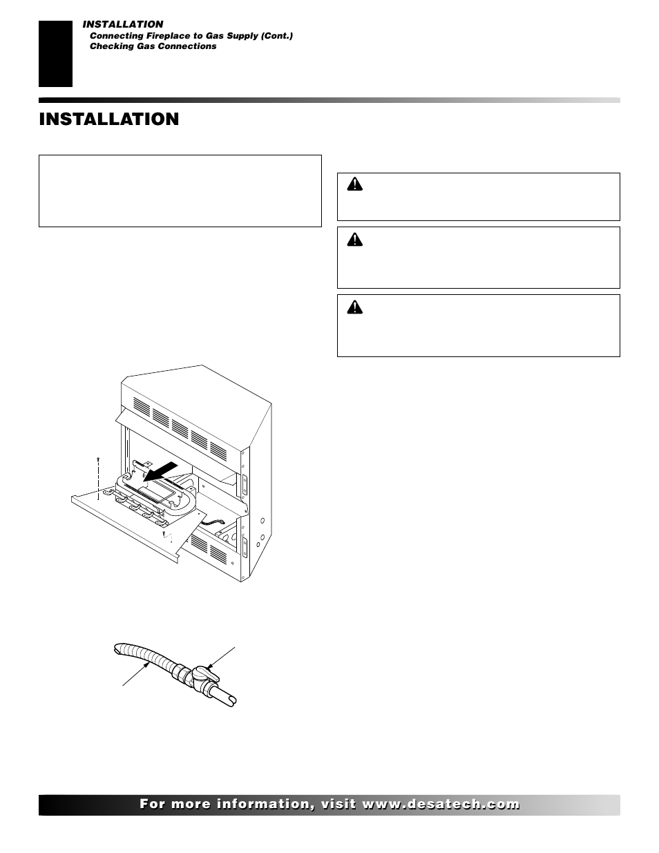 Installation | Desa VYGF33NRB User Manual | Page 14 / 40