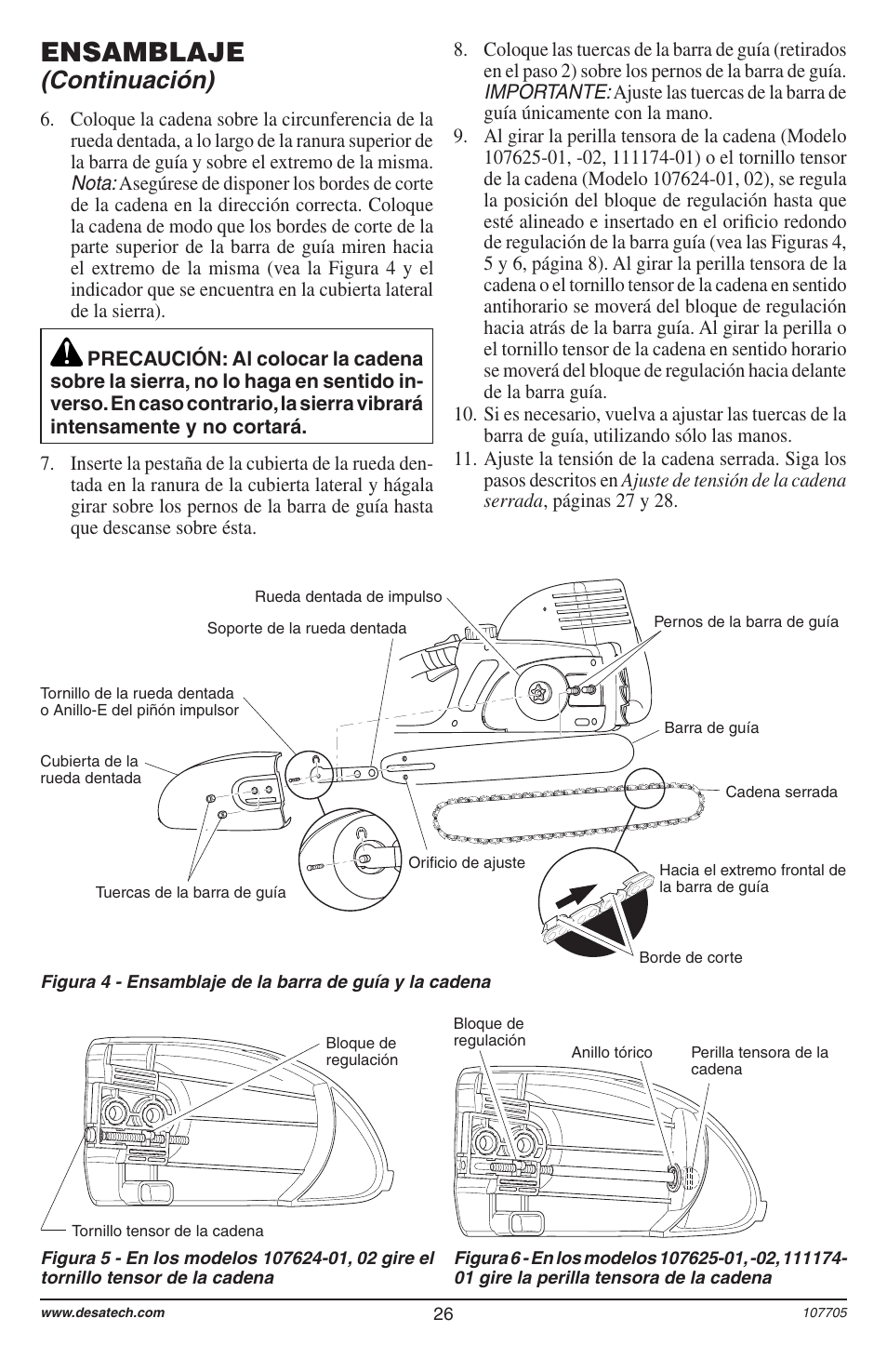 Ensamblaje, Continuación) | Desa 11174-01 User Manual | Page 28 / 68