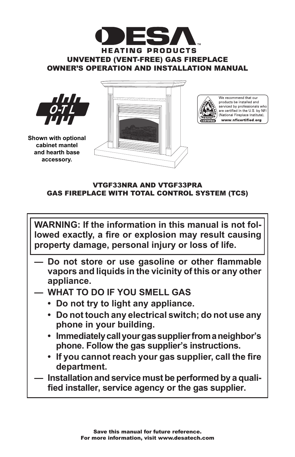 Desa VTGF33NRA User Manual | 40 pages