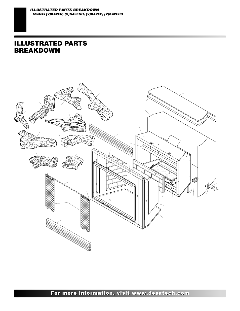 Illustrated parts breakdown | Desa (V)K42EN SERIES User Manual | Page 30 / 38