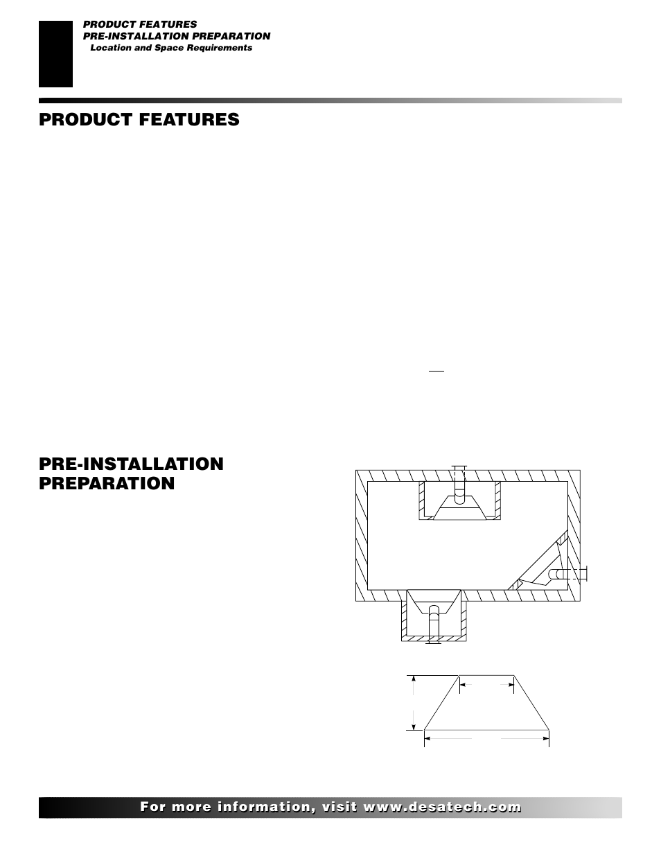 Product features, Pre-installation preparation | Desa (V)K42EN SERIES User Manual | Page 4 / 38