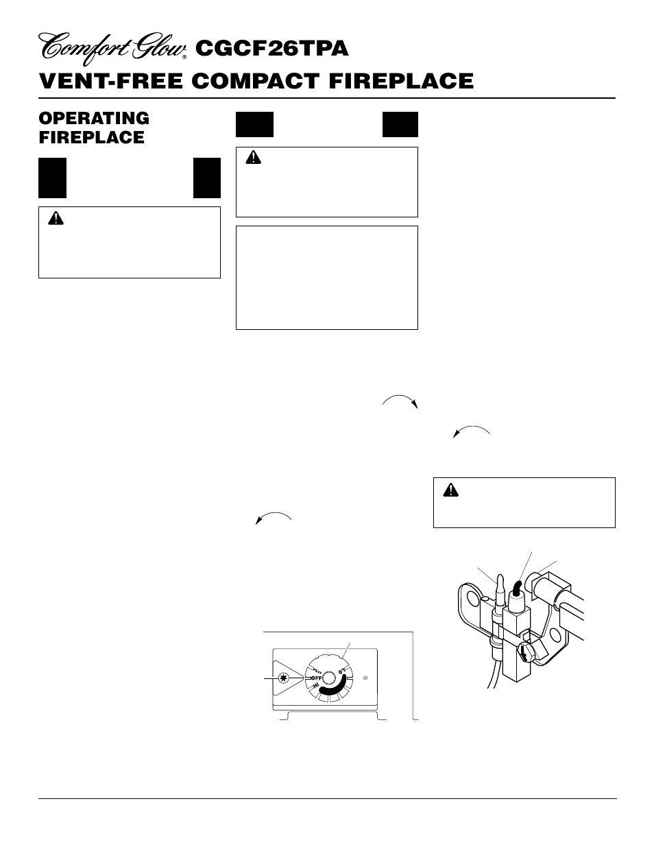Vent-free compact fireplace cgcf26tpa, Operating fireplace | Desa CGCF26TPA User Manual | Page 14 / 24