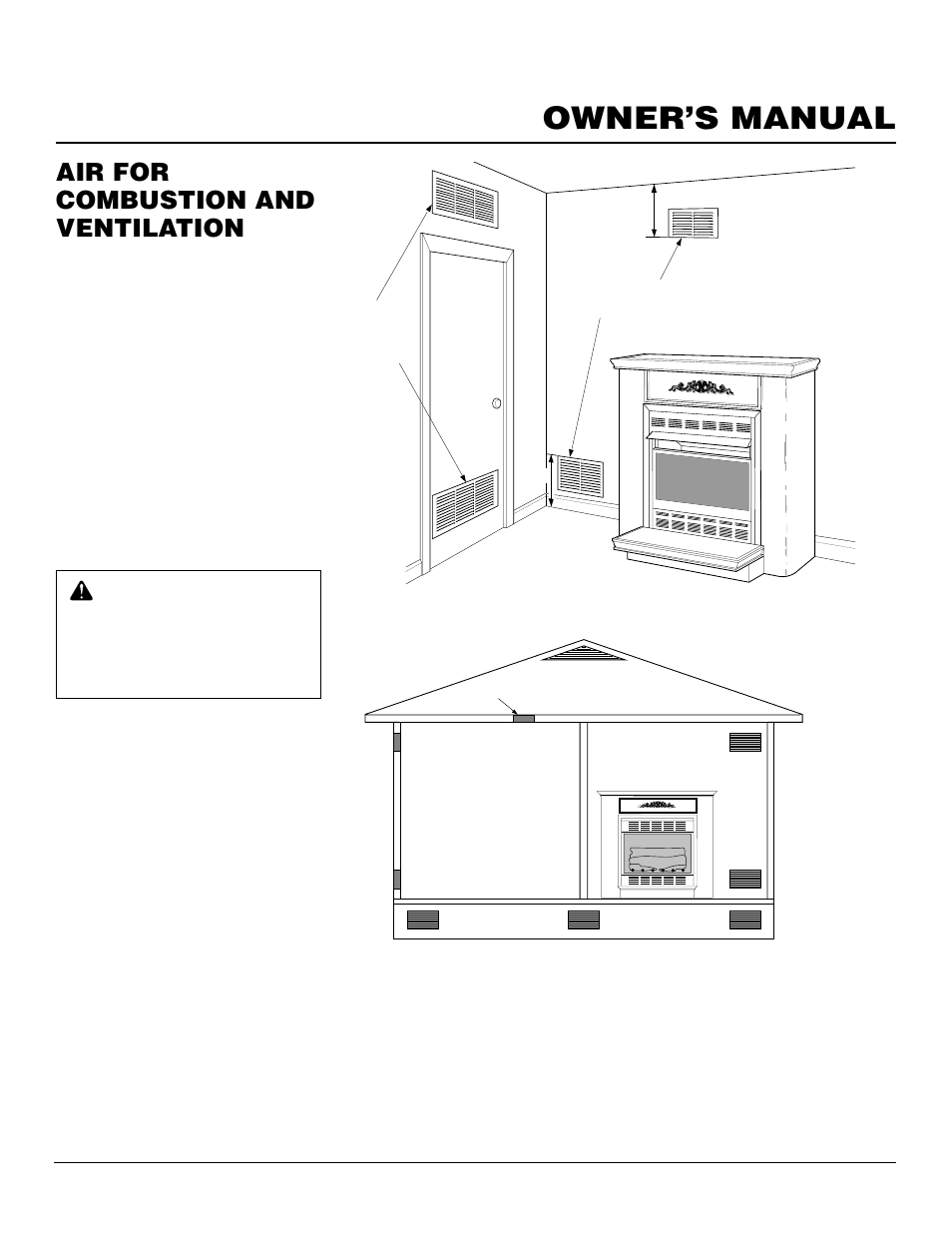 Owner’s manual, Air for combustion and ventilation, Continued | Ventilation air | Desa CGCF26TPA User Manual | Page 7 / 24