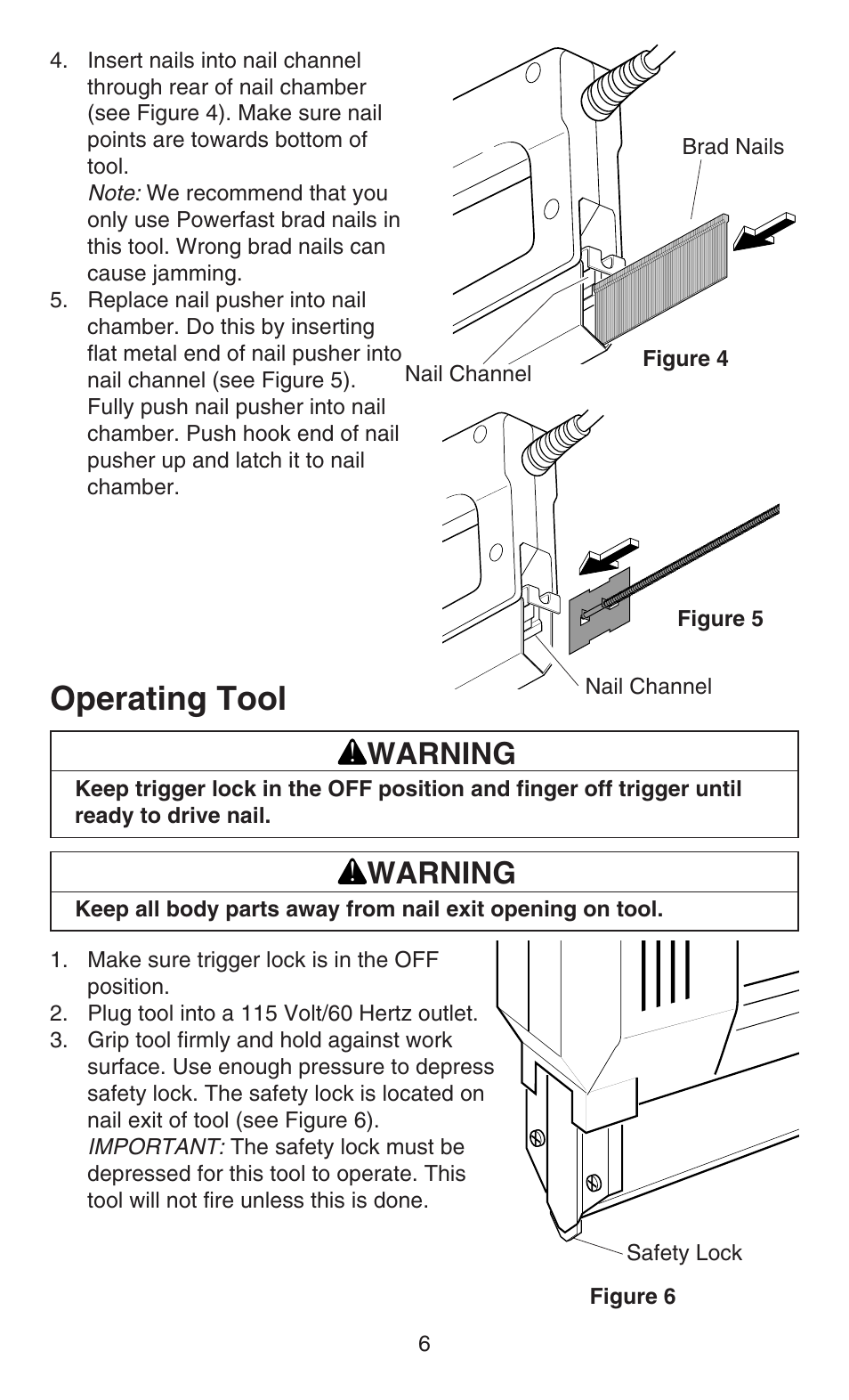 Operating tool, Warning | Desa 32003 User Manual | Page 6 / 8