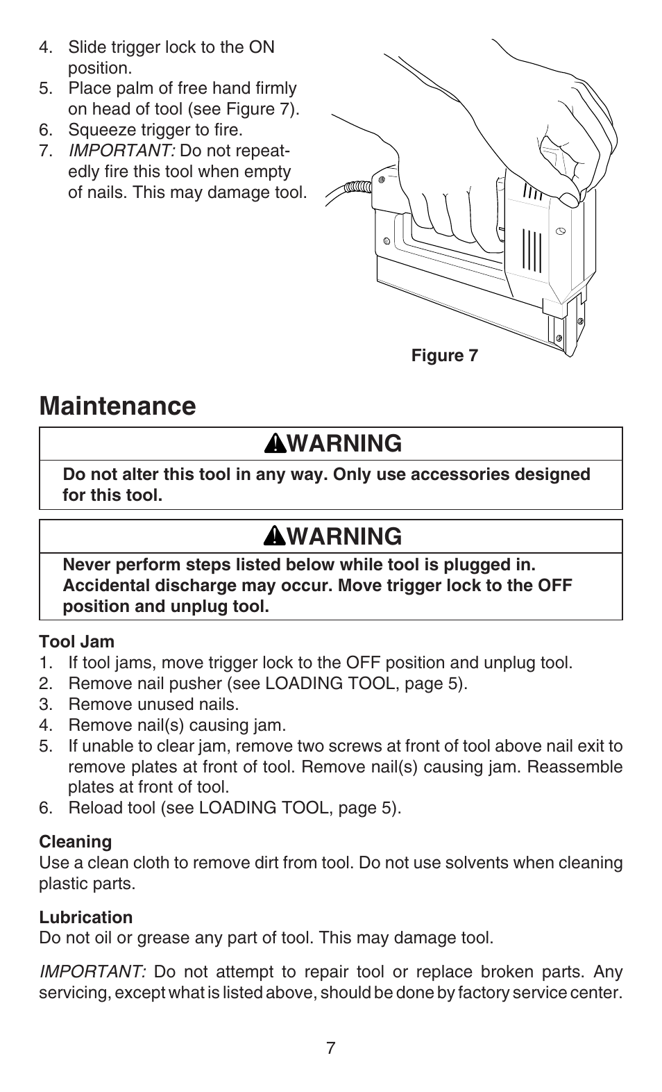 Maintenance, Warning | Desa 32003 User Manual | Page 7 / 8