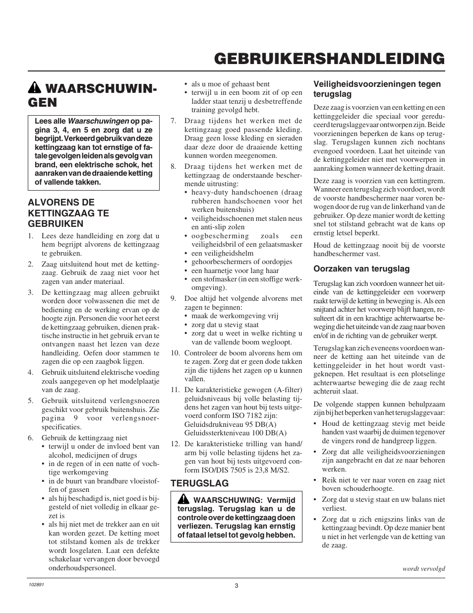 Gebruikershandleiding, Waarschuwin- gen | Desa Remington 100271-01 User Manual | Page 21 / 74
