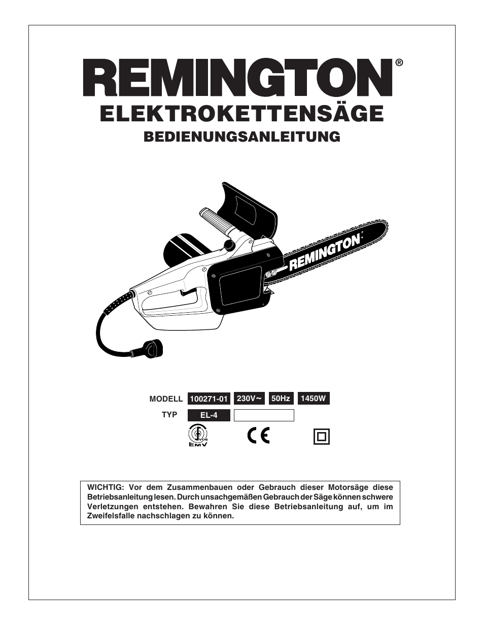 Elektrokettensäge, Bedienungsanleitung | Desa Remington 100271-01 User Manual | Page 55 / 74