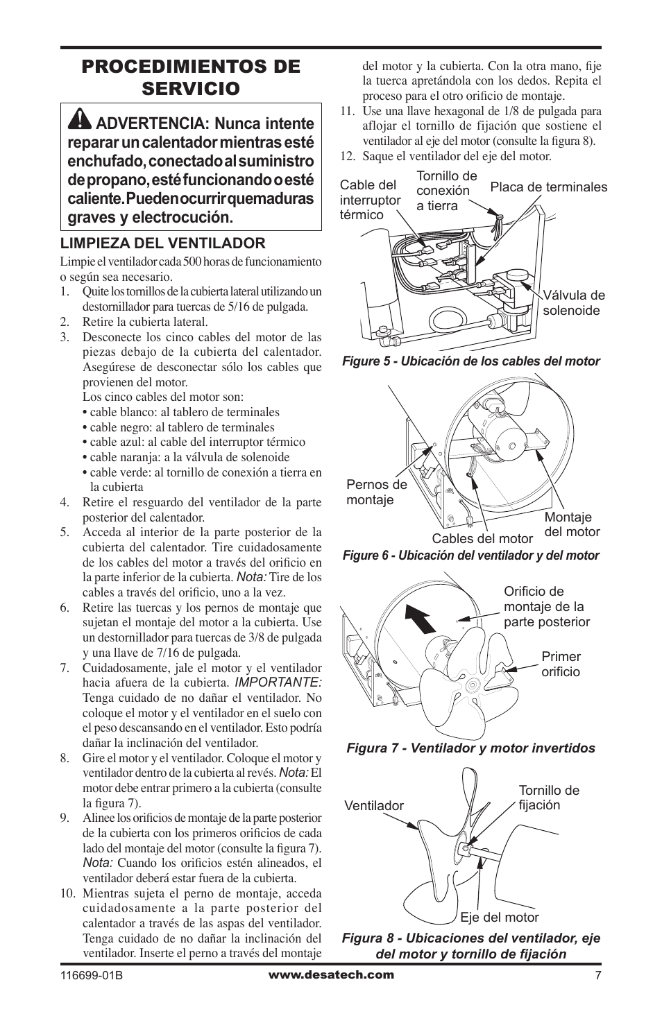 Procedimientos de servicio | Desa 375-F User Manual | Page 19 / 36