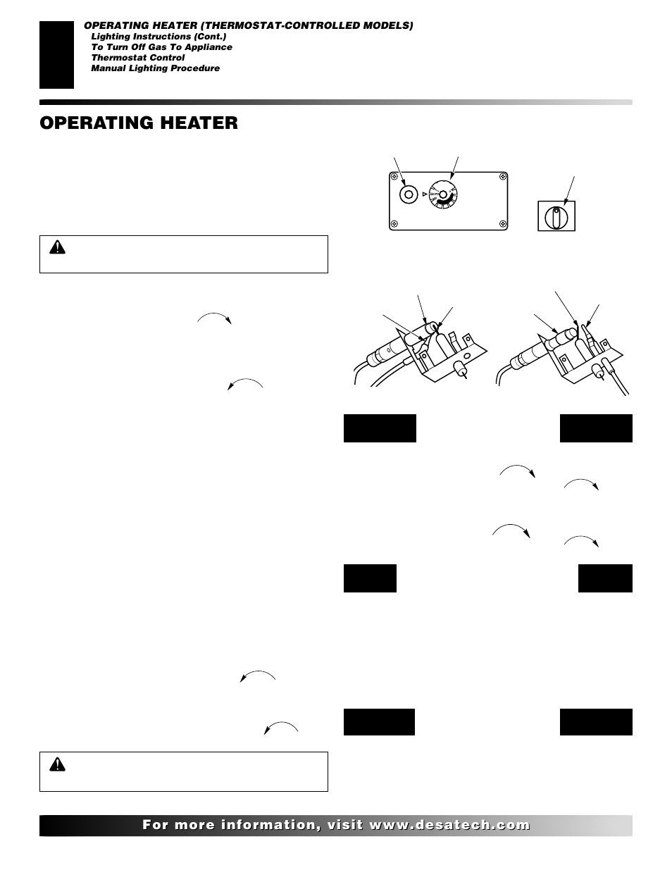 Operating heater, Continued | Desa VRL24NR User Manual | Page 18 / 38