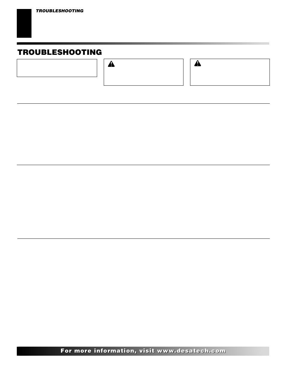 Troubleshooting | Desa VRL24NR User Manual | Page 24 / 38