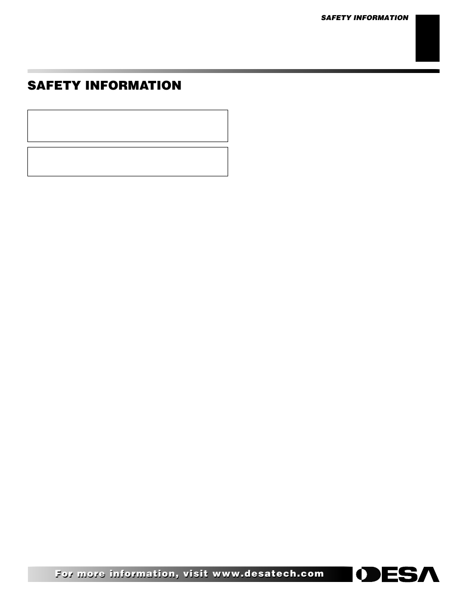 Safety information, Continued | Desa VRL24NR User Manual | Page 3 / 38