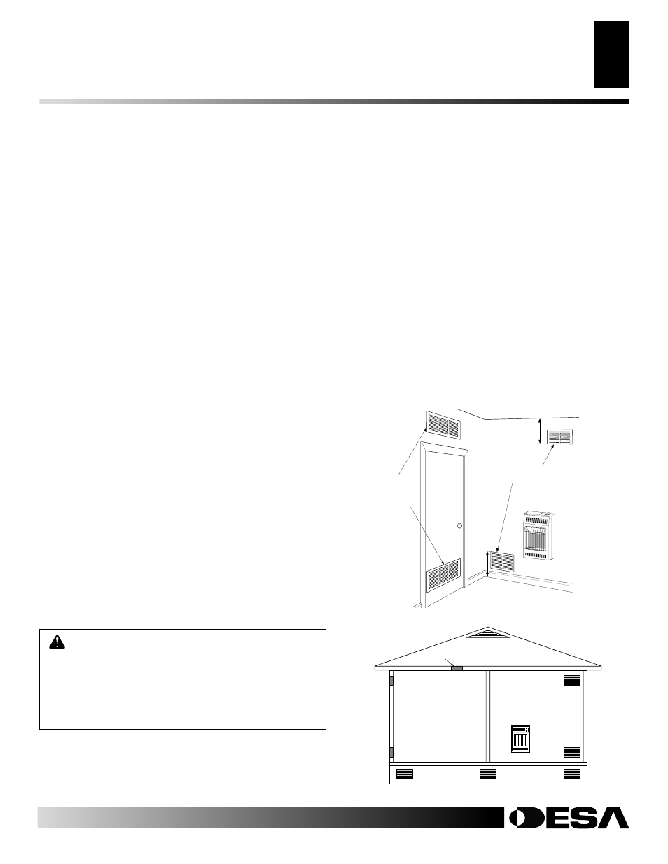 Air for combustion and ventilation, Continued, Ventilation air | Ventilation air from inside building, Ventilation air from outdoors | Desa GWN10 User Manual | Page 5 / 32