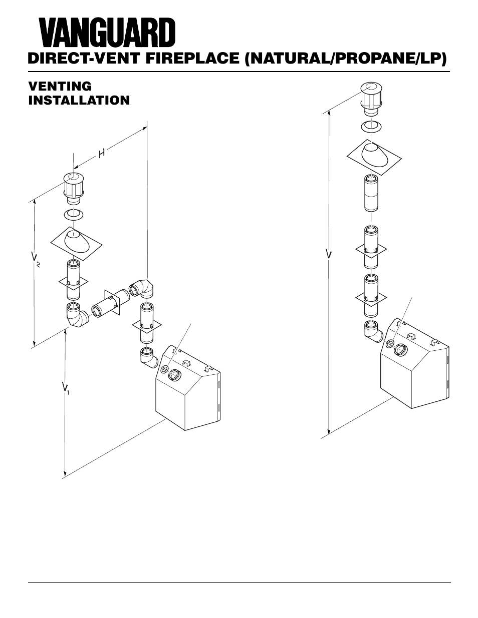 Direct-vent fireplace (natural/propane/lp), Venting installation, Continued | Desa BHDV37NC User Manual | Page 14 / 40