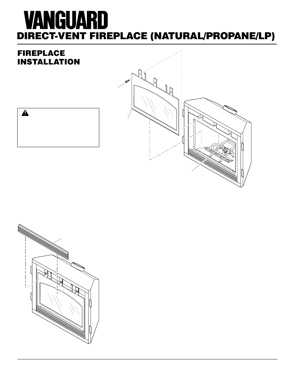 Direct-vent fireplace (natural/propane/lp), Fireplace installation, Continued | Desa BHDV37NC User Manual | Page 22 / 40