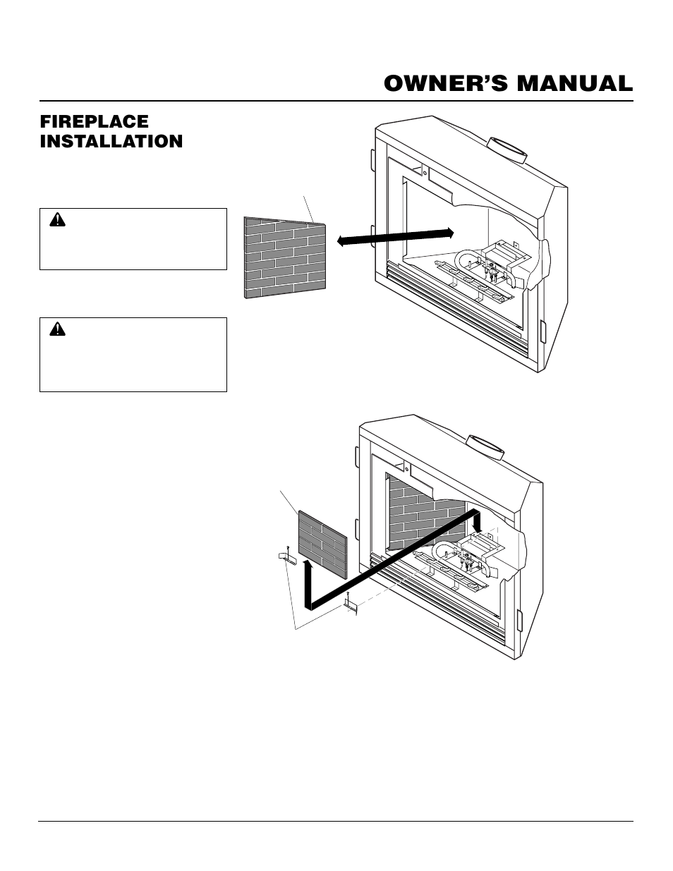 Owner’s manual, Fireplace installation, Continued | Desa BHDV37NC User Manual | Page 23 / 40