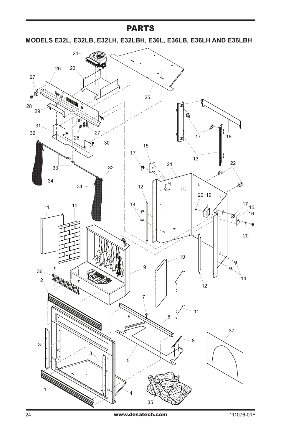 Parts | Desa E36L User Manual | Page 24 / 28