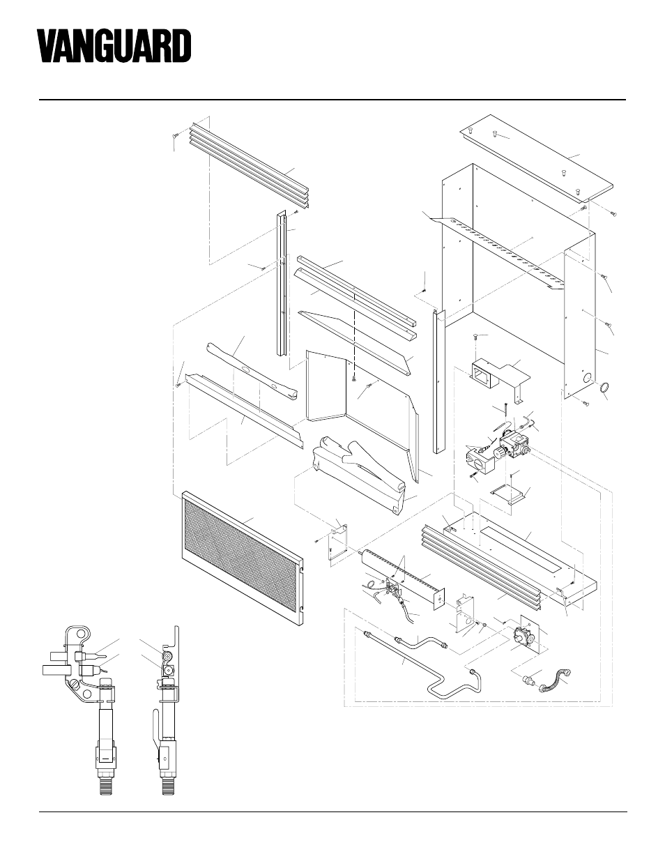 Vmh10tpa, Vent-free propane/lp gas compact fireplace, Illustrated parts breakdown | Desa VMH10TPA User Manual | Page 24 / 28