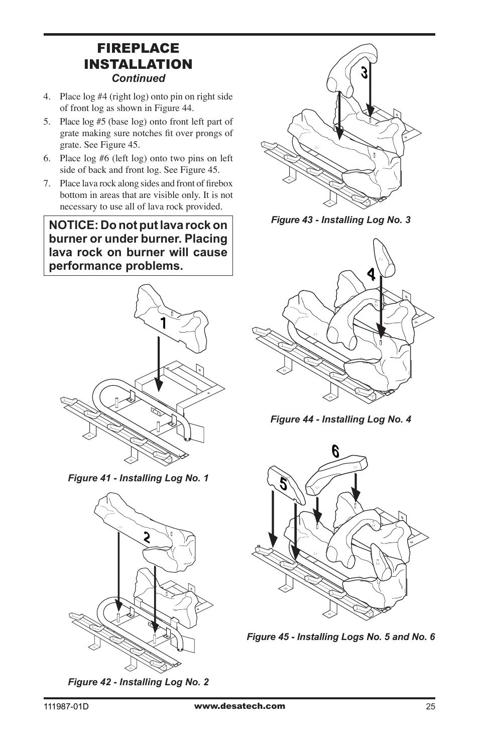 Fireplace installation | Desa (V)T32EN SERIES User Manual | Page 25 / 40