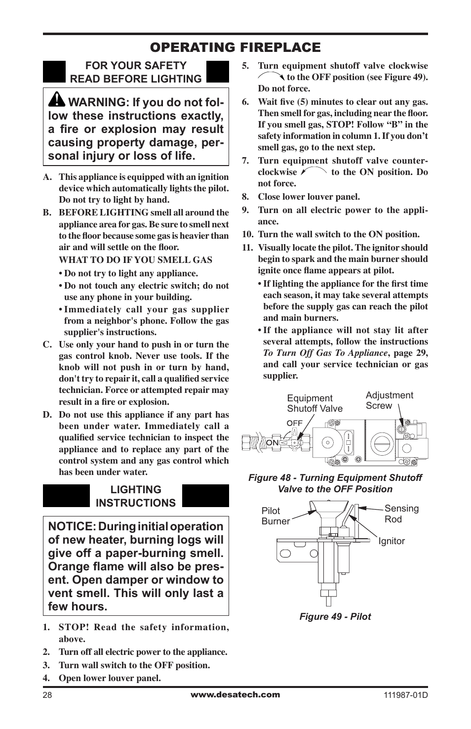 Operating fireplace | Desa (V)T32EN SERIES User Manual | Page 28 / 40