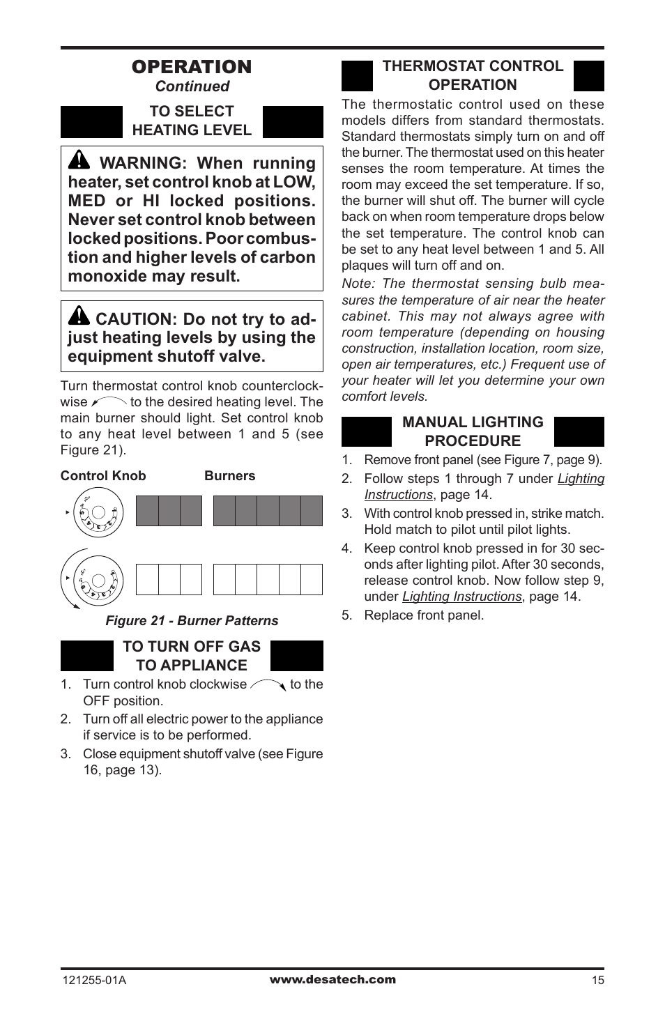 Operation | Desa LCR26PT User Manual | Page 15 / 56