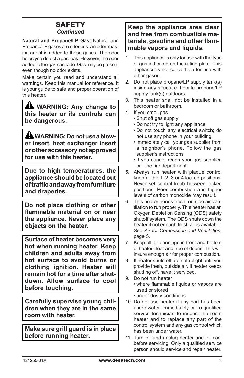 Safety | Desa LCR26PT User Manual | Page 3 / 56