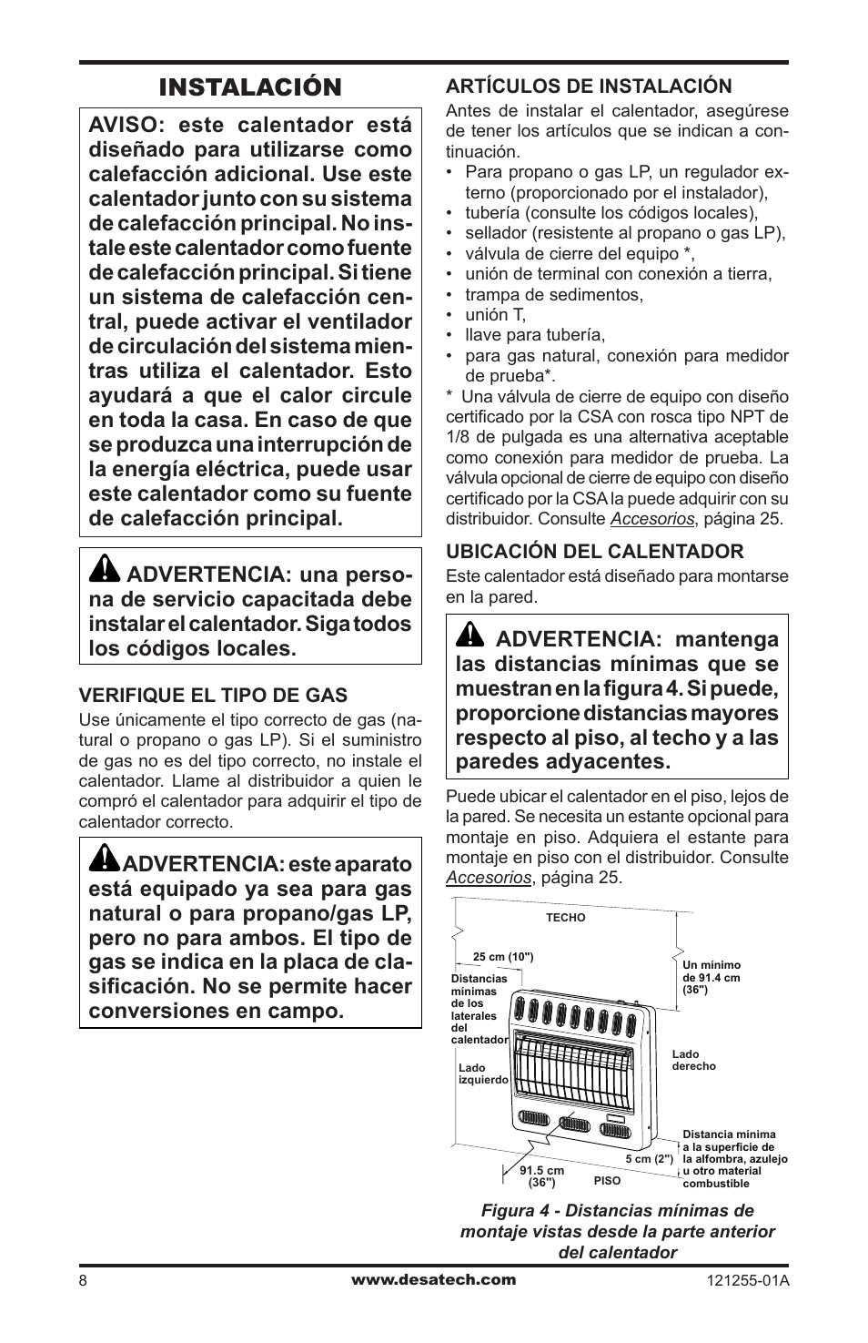 Instalación | Desa LCR26PT User Manual | Page 34 / 56
