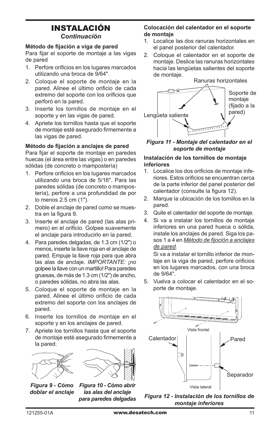 Instalación | Desa LCR26PT User Manual | Page 37 / 56