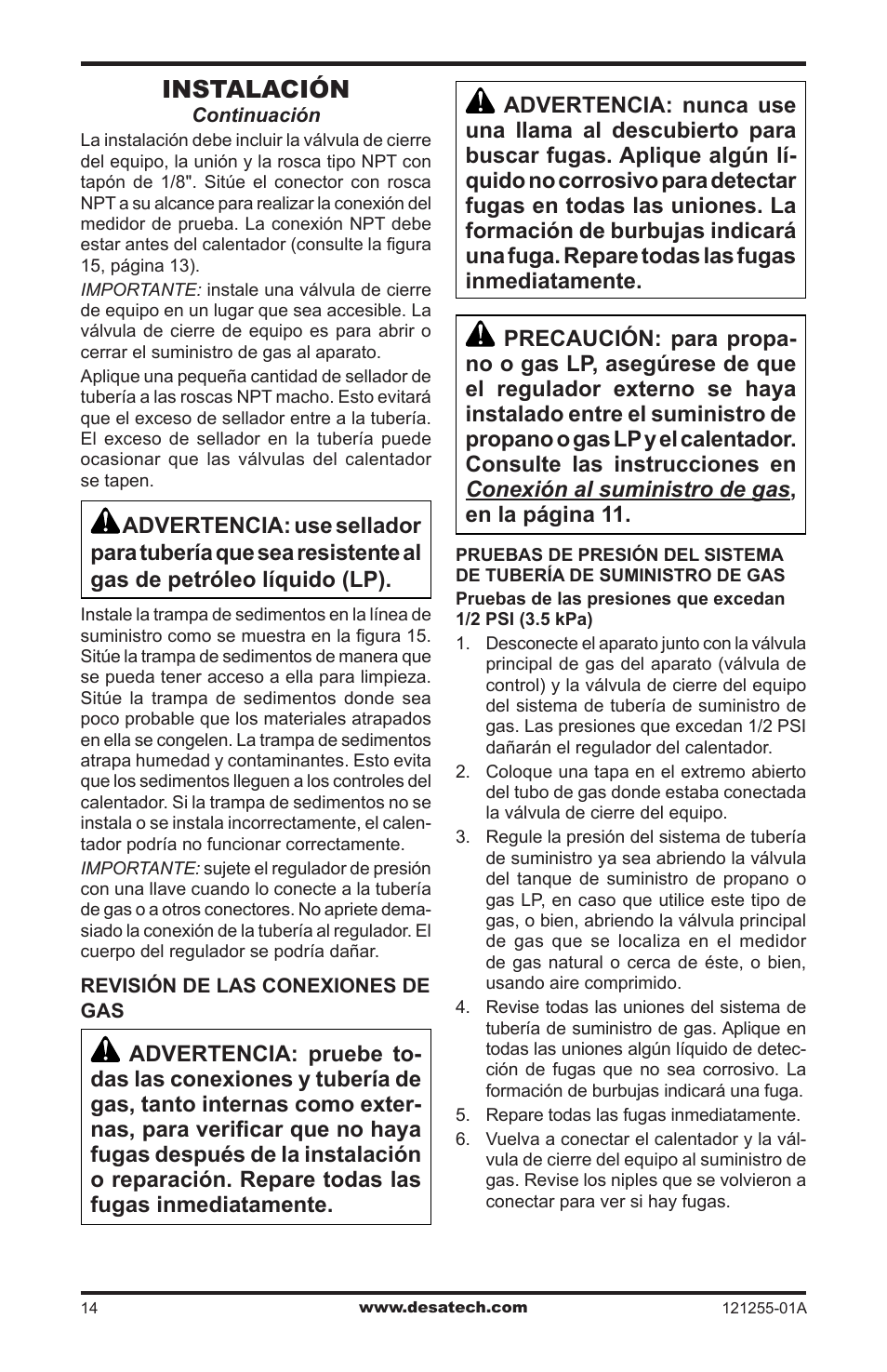 Instalación | Desa LCR26PT User Manual | Page 40 / 56