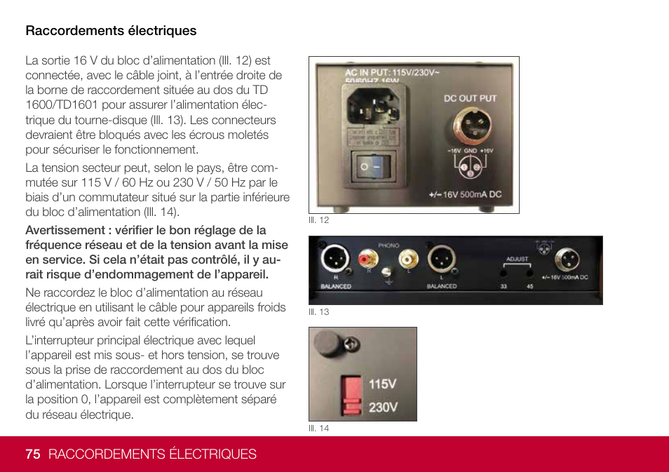 THORENS TD 1600 Fully Manual Two-Speed Stereo Turntable (High Gloss Walnut) User Manual | Page 75 / 102