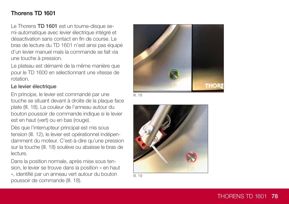 THORENS TD 1600 Fully Manual Two-Speed Stereo Turntable (High Gloss Walnut) User Manual | Page 78 / 102