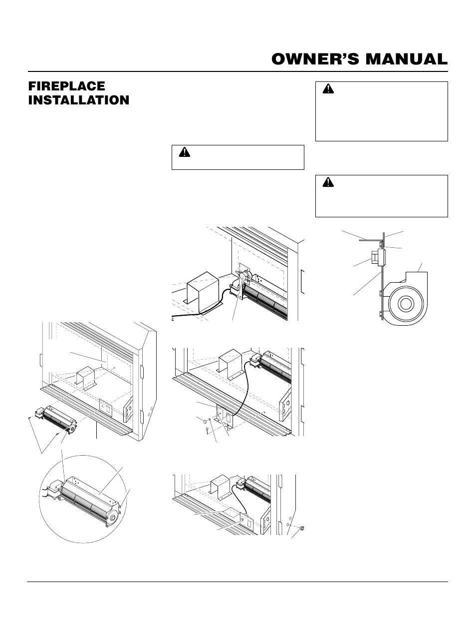 Owner’s manual, Fireplace installation, Continued | Desa DVFH34P User Manual | Page 17 / 40