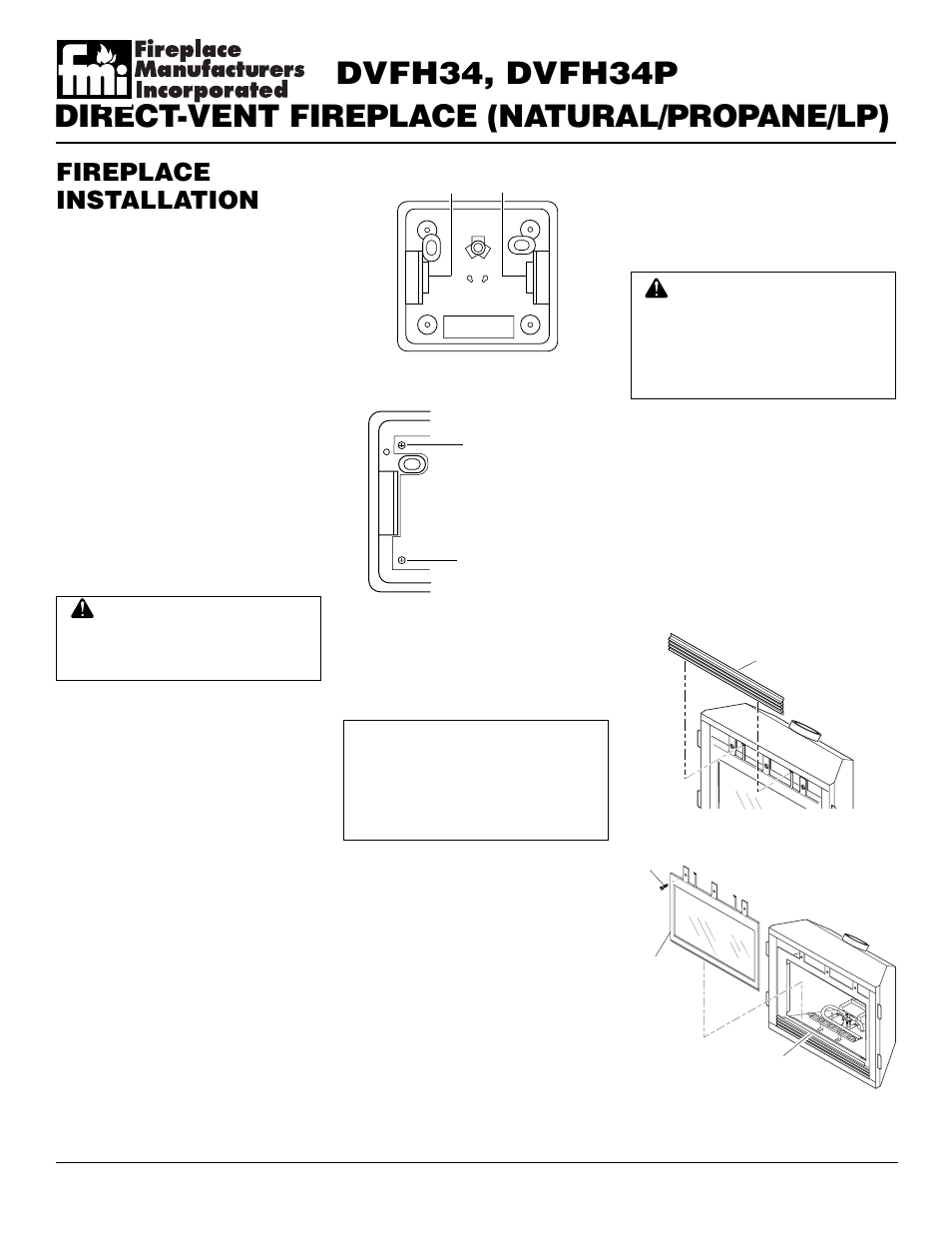 Fireplace installation, Continued | Desa DVFH34P User Manual | Page 22 / 40