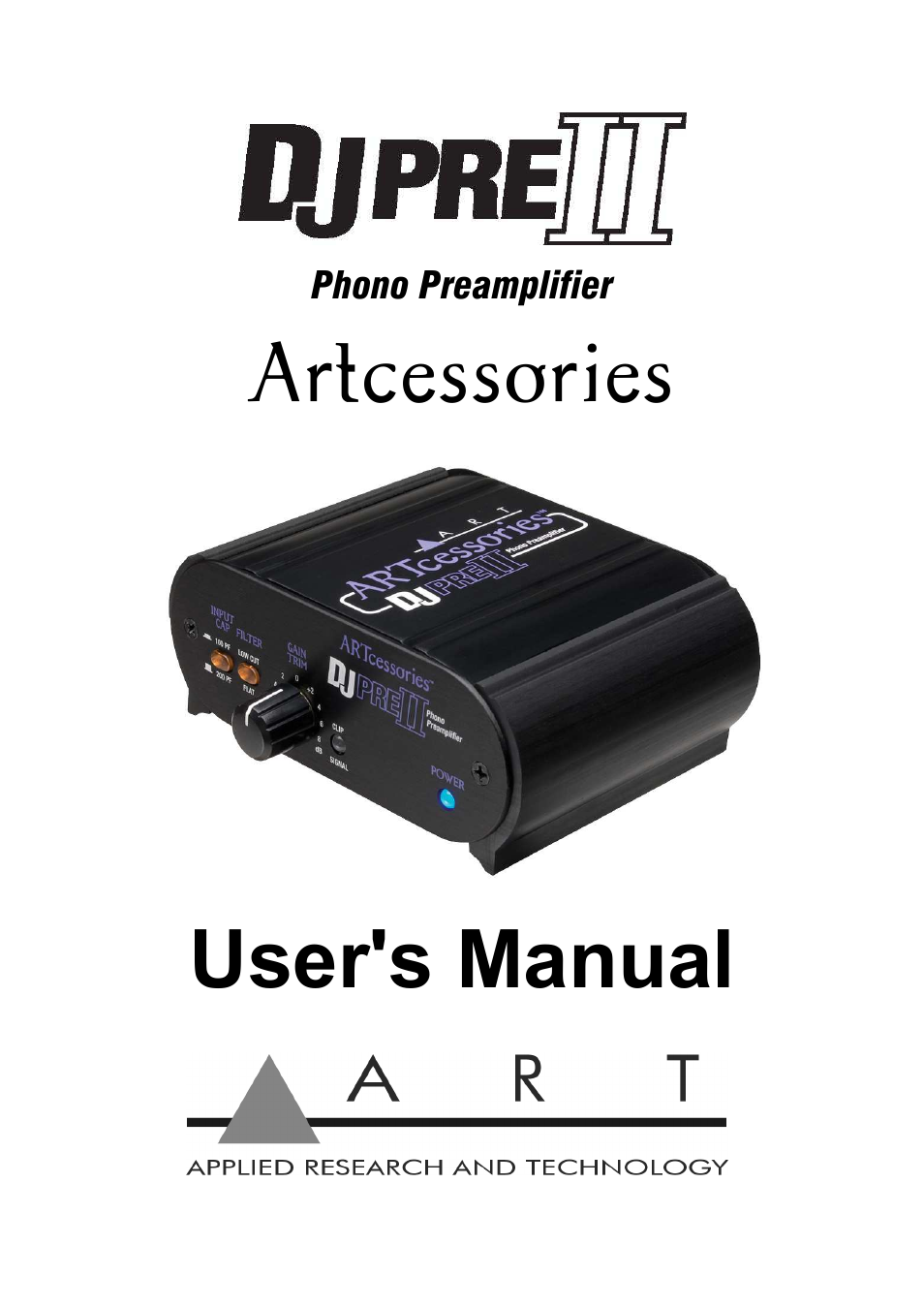 Art DJ Pre II Phono Preamplifier User Manual | 12 pages