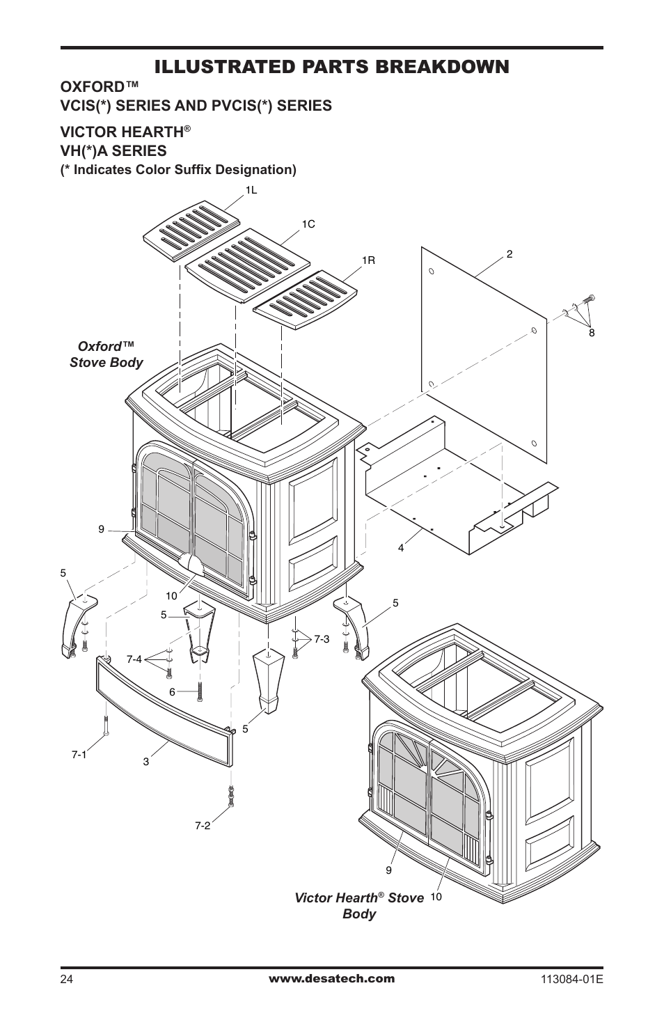 Illustrated parts breakdown, Vh(*)a series | Desa SVYD18PRA User Manual | Page 24 / 28