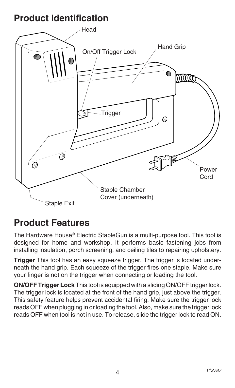 Product identification, Product features | Desa HH34392 User Manual | Page 4 / 8