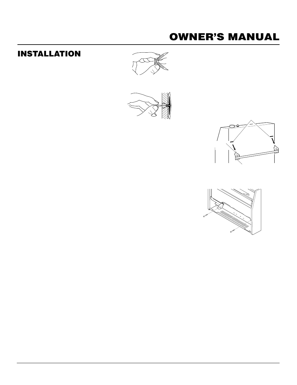 Owner’s manual, Installation, Continued | Desa FGH-30NGB User Manual | Page 9 / 24